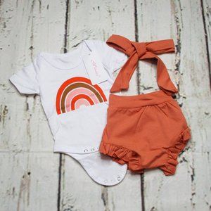 Thorn Tree infant 3 piece Romper Bodysuit Set